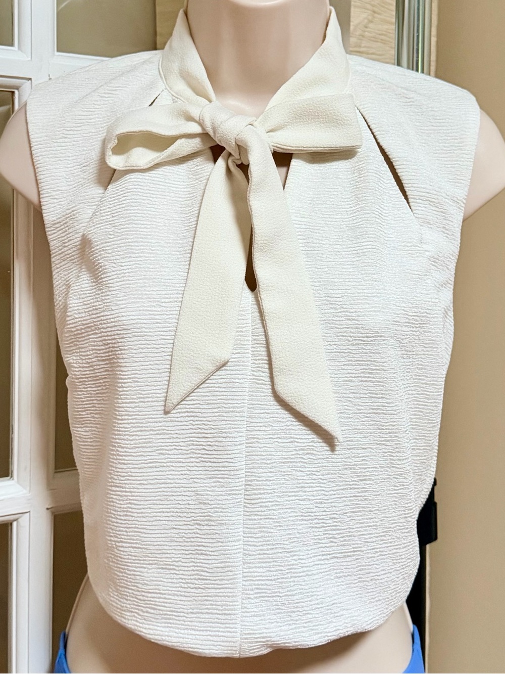 Zara Cream Tie-Neck Sleeveless Camisole